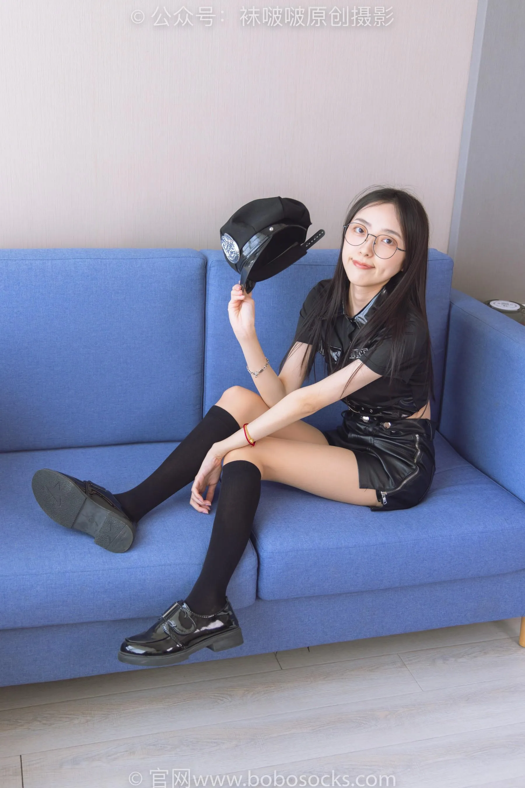 [BoBoSocks袜啵啵]NO.198 稚予-皮鞋、黑色小腿袜、高跟鞋、肉丝 [86P]插图8